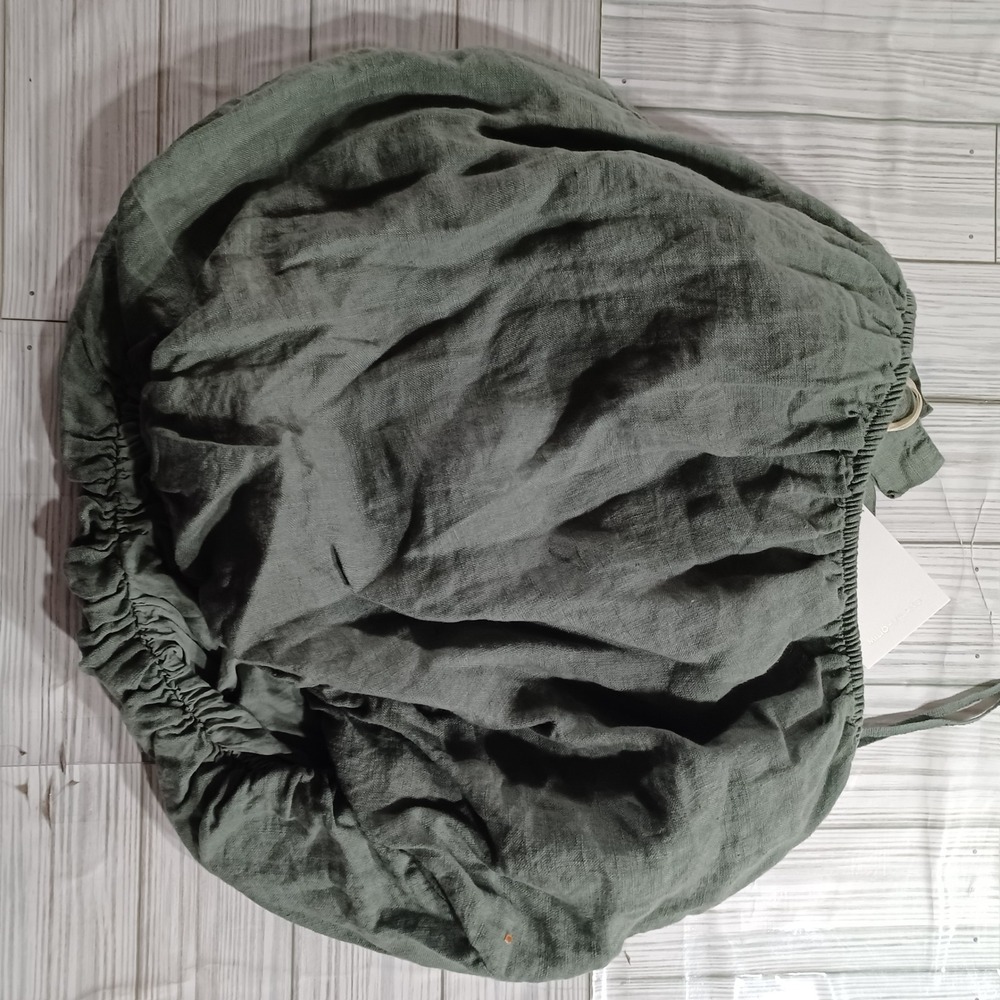 Milio Milano Green Linen Elastic Waist Skirt Made in Italy Art 155015 Size S - Picture 2 of 5